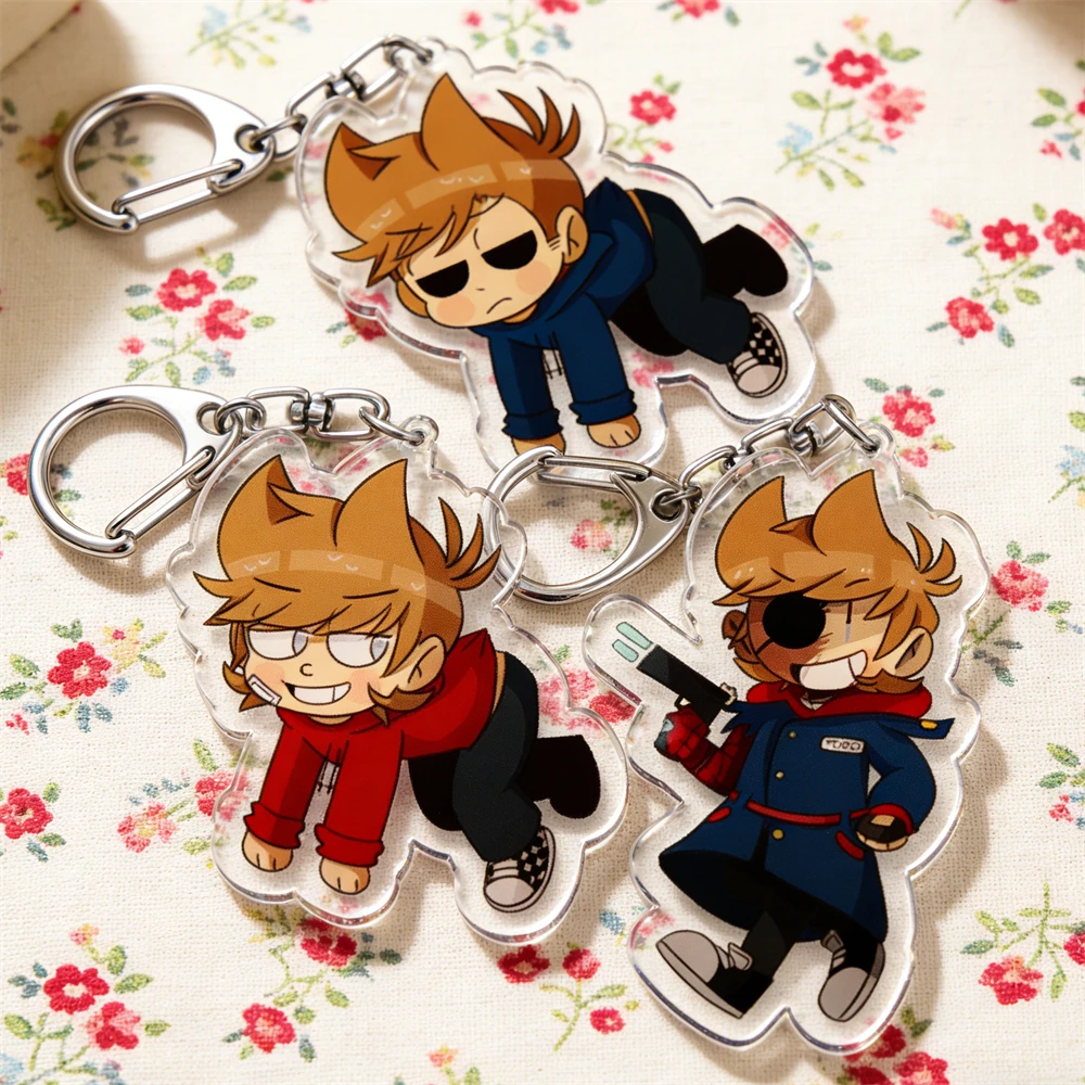 Populares llaveros Eddsworld Tord para accesorios de bolsos, llaveros de anime, cómic, Ringo, Edds, memes, joyería, regalos para gamers, fans y amigos