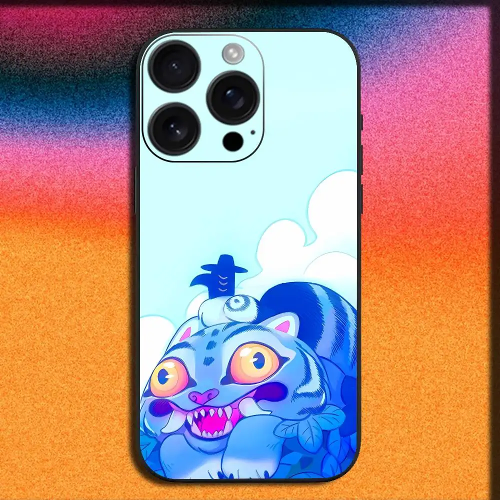 D-Demon H-Hunters Derpy T-Tiger Funda de teléfono para iPhone 17,16,15,14,13,12,Pro,Max,Plus,E,SE4,Air,Mini Funda negra