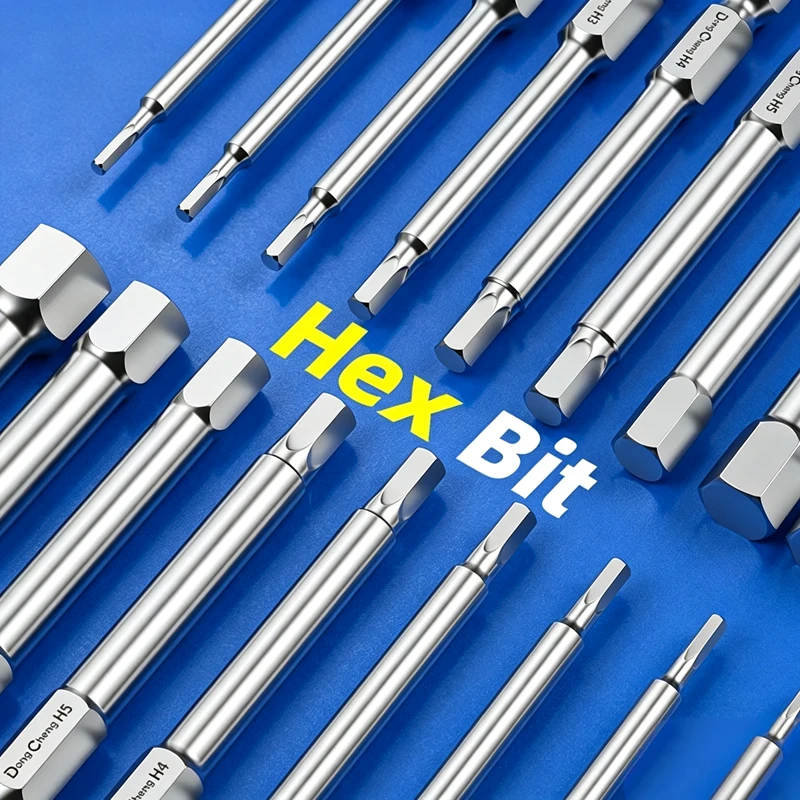 Hex Screwdriver Bit HRC62 Heat Treated Magnetic Allen Bit H2 H3 H4 H5 H6 H8 H10 Hex Shank Anti Rust Plated Power Tool Accessory