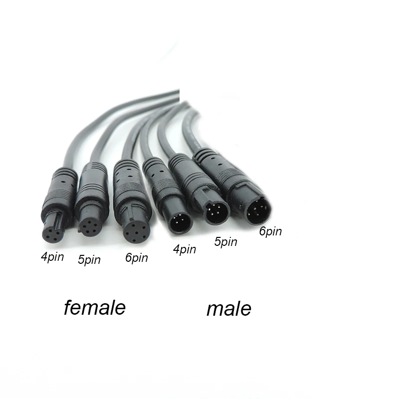 DIY 4Pin 5Pin 6Pin Jack Car DVR Camera Extension Cable HD Monitor Vehicle Rear View/Back Up Camera Wire Male Female Plug Cord a7