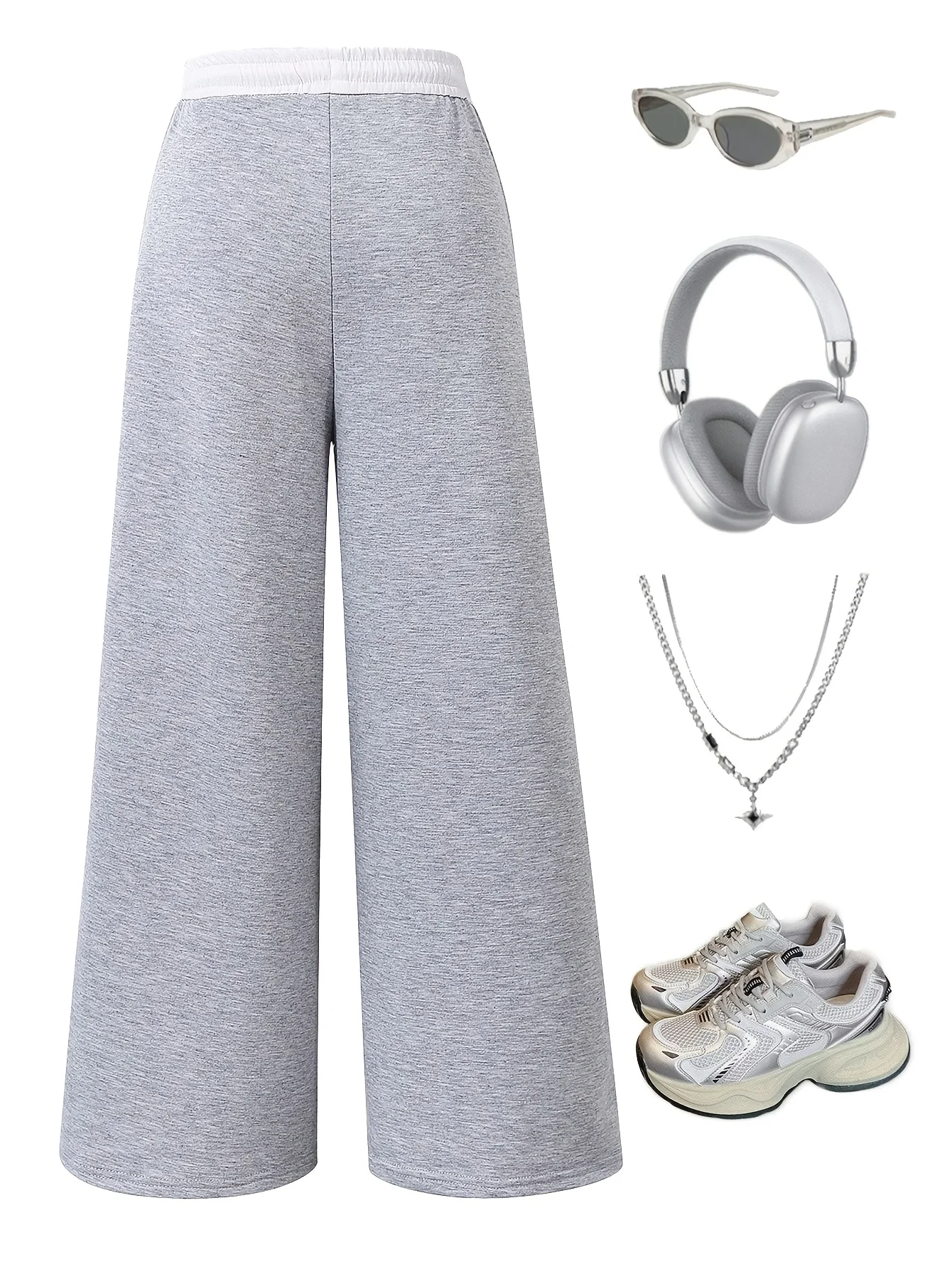 Summer New Style Loose Casual Sports Pants for Teenage Girls, Solid Color Fashionable Loose Casual Pants Suitable for Children Aged 5-13, Versatile Clothing for Home, School, and Outings
