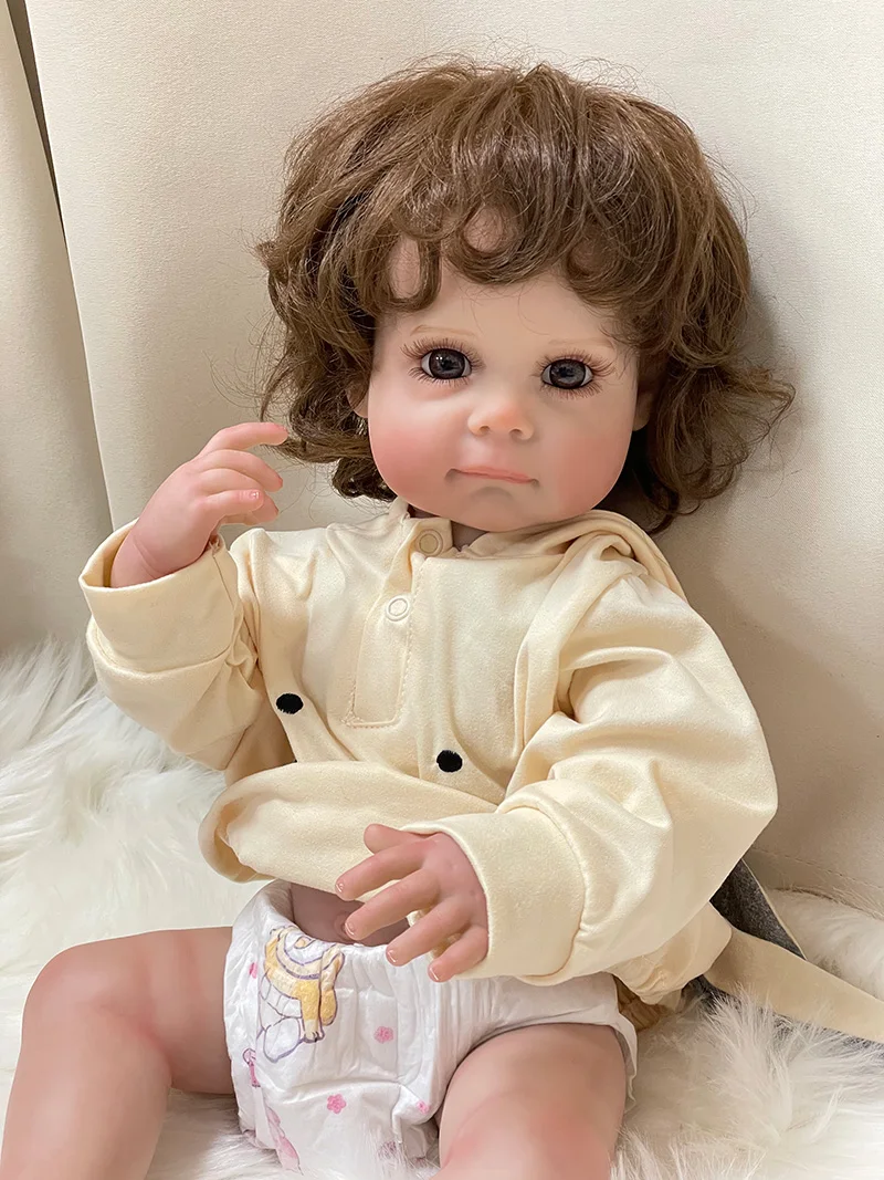 Cokela 22 pollici/55 cm Neonato Bambola Reborn Morbida Reborn Baby Doll Pelle 3D con Vene Visibili Bambola di Moda Fatta A Mano