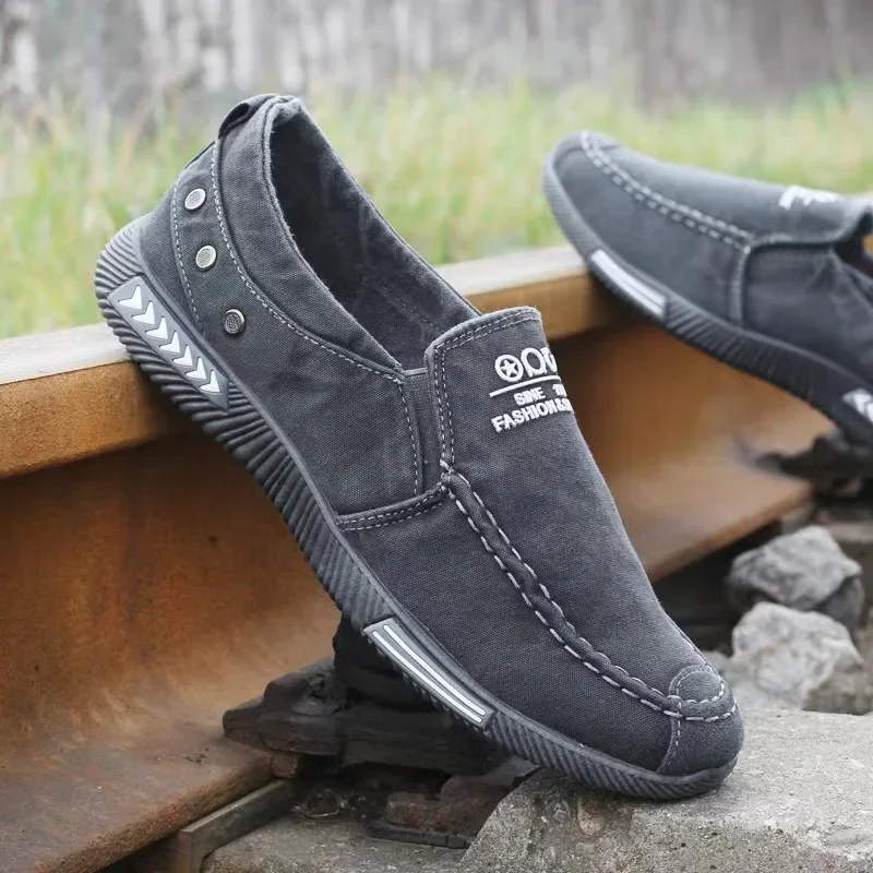 Denim Men's Canvas Shoes Slip on Sneakers Male for Summer New Outdoor Driving Moccasin Trendy Vintage Loafers Shoes for Men