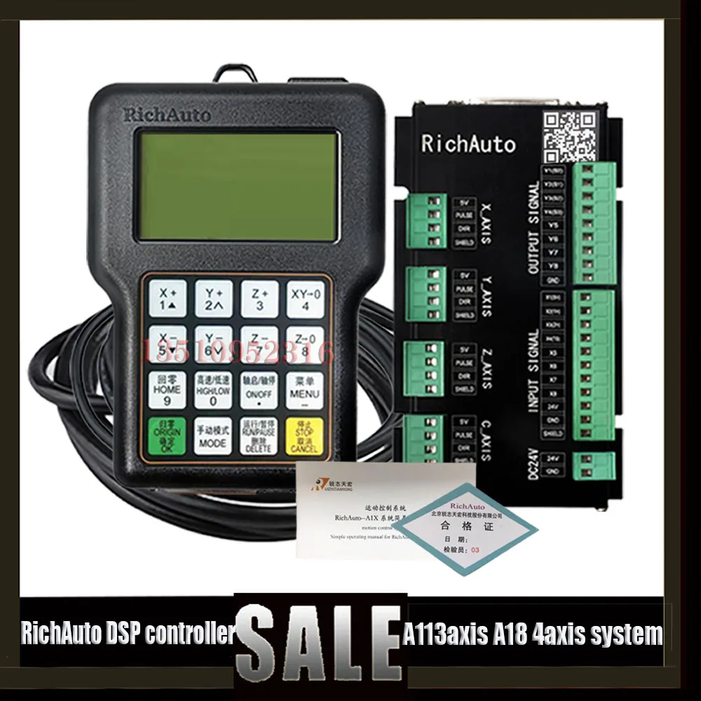 Cnc Dsp 3-osiowy 4-osiowy kontroler Oryginalny Richauto A11e A18e Wersja angielska Uchwyt USB Router Cnc System sterowania grawerowaniem