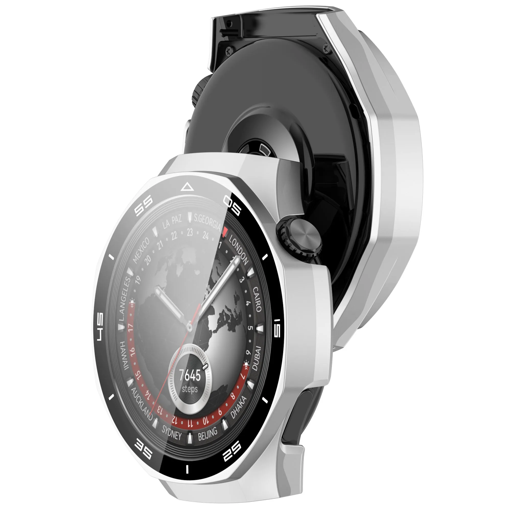 For Huawei Watch GT 5pro 46mm 2-in-1 PC Watch Shell With Tempered Glass Film Protective Watch Cover Protection With Scale
