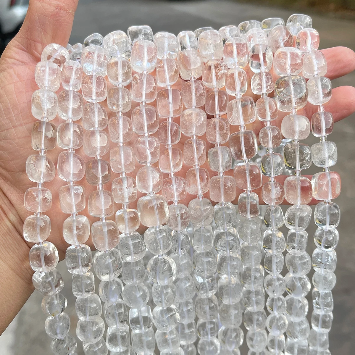 Natural Stone Rock Quartz Square Beads Irregualr Loose Spacer Bead for Jewelry Making DIY Bracelet Necklace Accessory 15