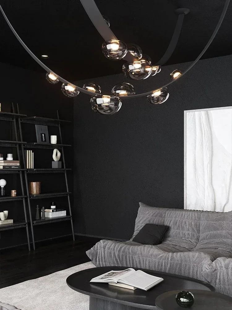 Candelabro de techo moderno y creativo, candelabro con cinturón minimalista, iluminación de cuero de diseñador, Villa, restaurante, Bar, sala de estar