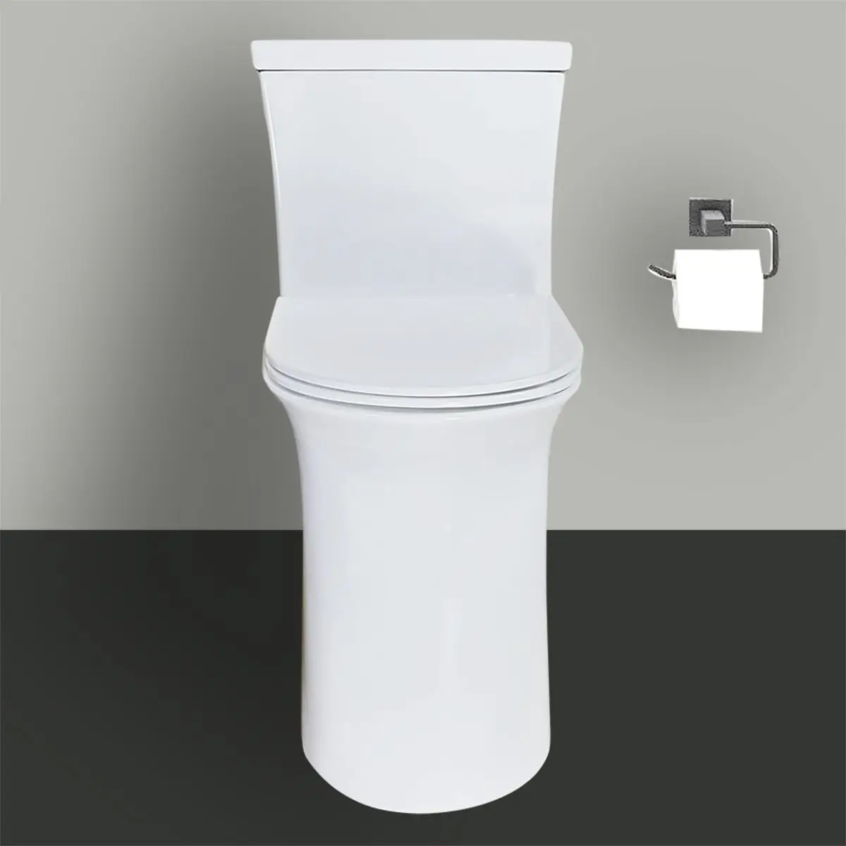 

WZ5023 Tall One Piece Toilet Dual Flush With Comfortable Seat Height 18.75" ADA Compliance For Seniors Tall, Customized