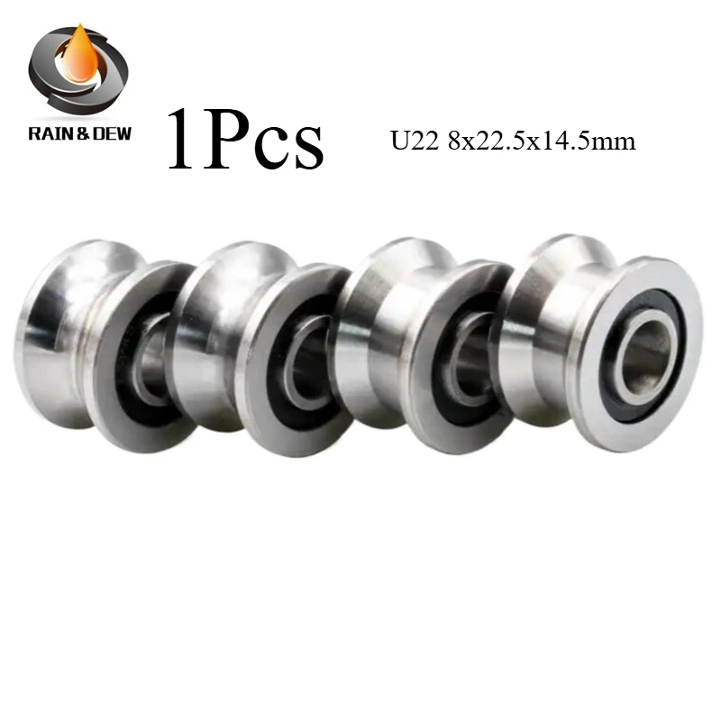 

1Pcs U22 Bearing Pulley U-groove Groove Roller with 12mm Diameter Track Wheel