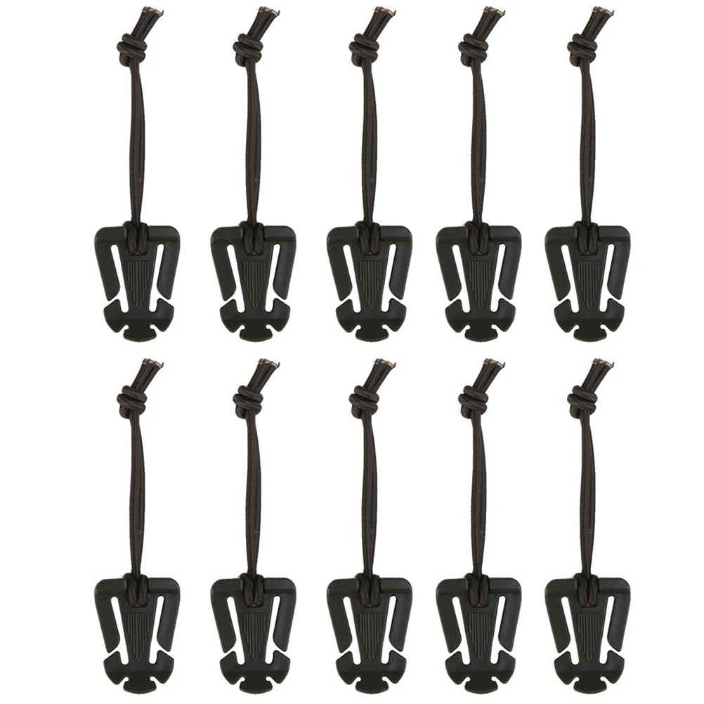 

10 Pcs Elastic Rope Webbing Buckle Clips Green 4 5x3 2x0 2cm Nylon Plastic Fits Backpack Hunting Accessories