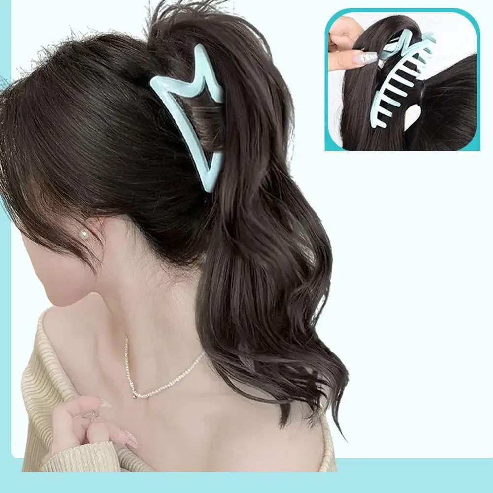 Women's Y2k Synthetic wig hairpin shark clip ponytail simulation hair starfish hollow grab clip wig sweet fashion hair accessori