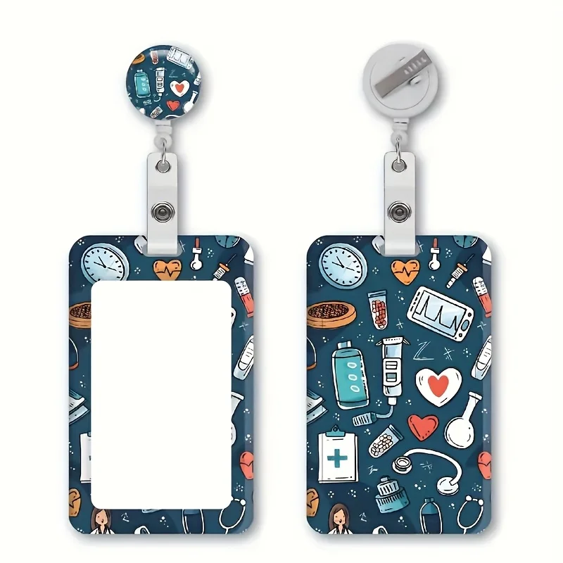 

A durable badge set with a safety clasp and retractable scroll - a protective ID case for nurses, doctors, teachers