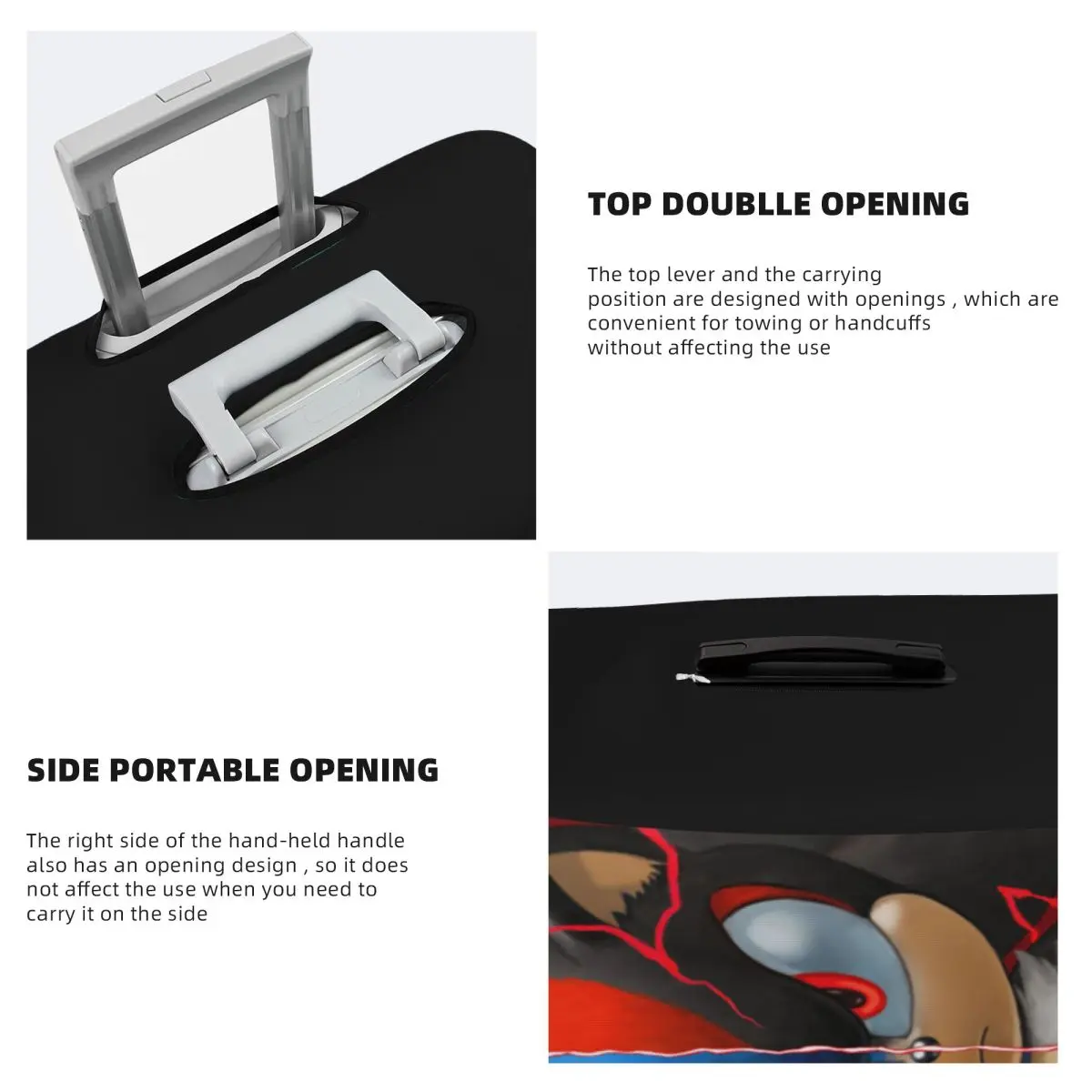 غطاء حماية مرن لحقيبة السفر من Sonic Shadow مقاس 18-32 بوصة