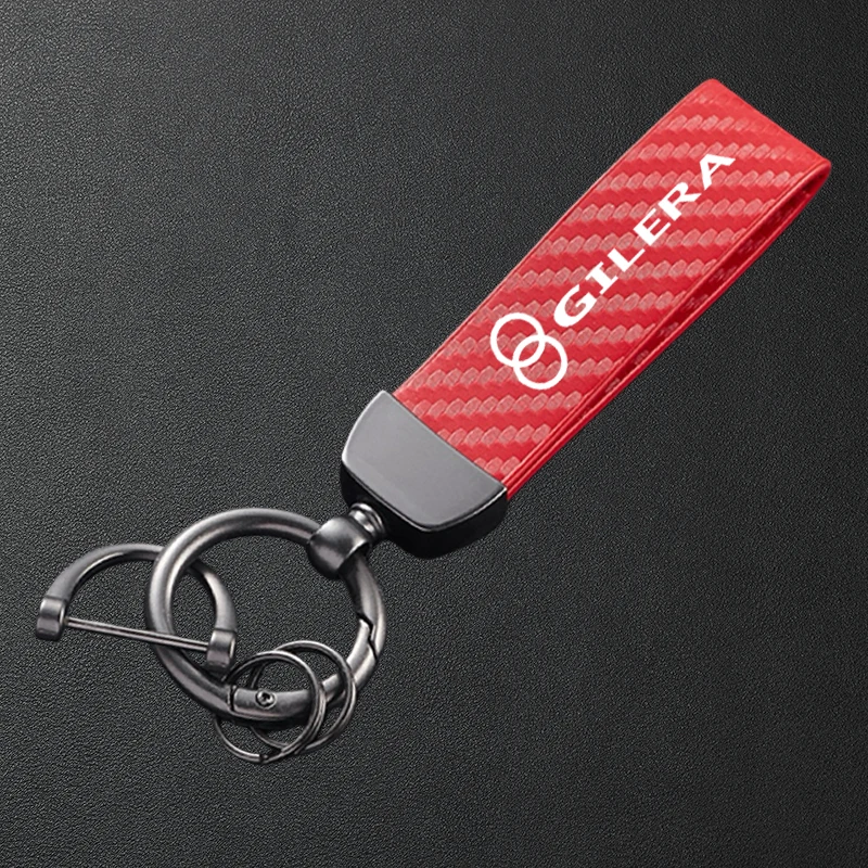 High-Grade Motorcycle Carbon Fiber Patterned Keychain Metal Keyring For Gilera GP800 Fuoco Nexus 500 Runner 50 125 200