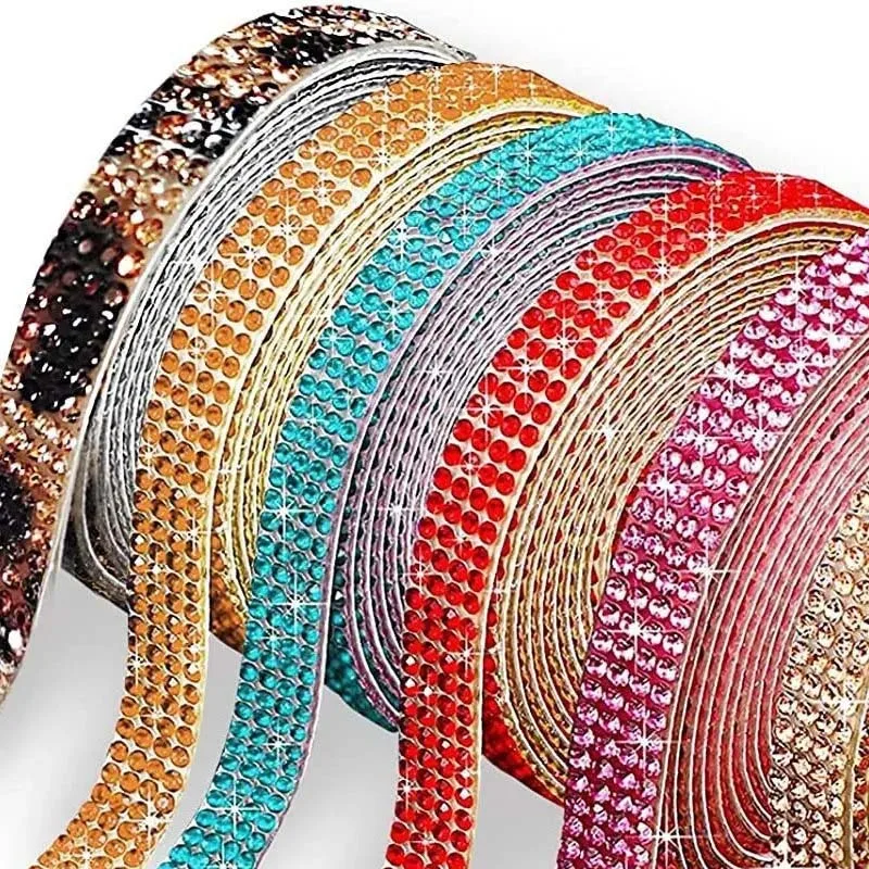 1 Yard selbstklebende Strass-Aufkleber, Kristall-Diamant-Band, DIY-Strassband für Kleidung, Schuhe, Autotelefon, Heimdekoration – Detail 1