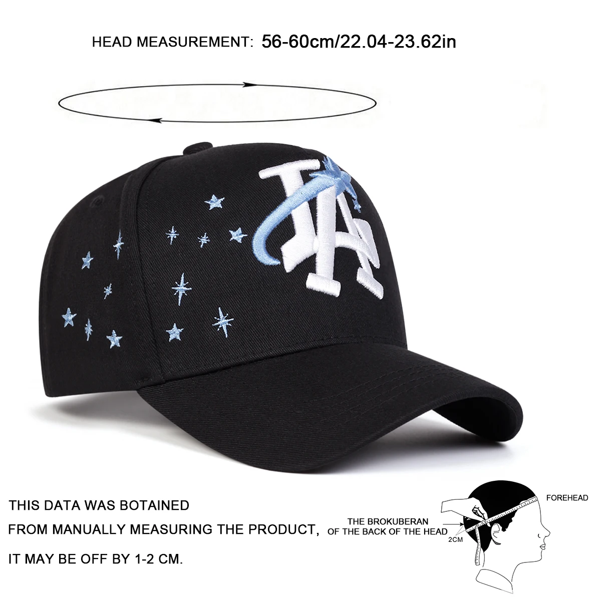 للجنسين LA نجوم التطريز قبعات البيسبول الربيع والخريف في الهواء الطلق قابل للتعديل قبعات عادية واقية من الشمس قبعة قبعة رياضية