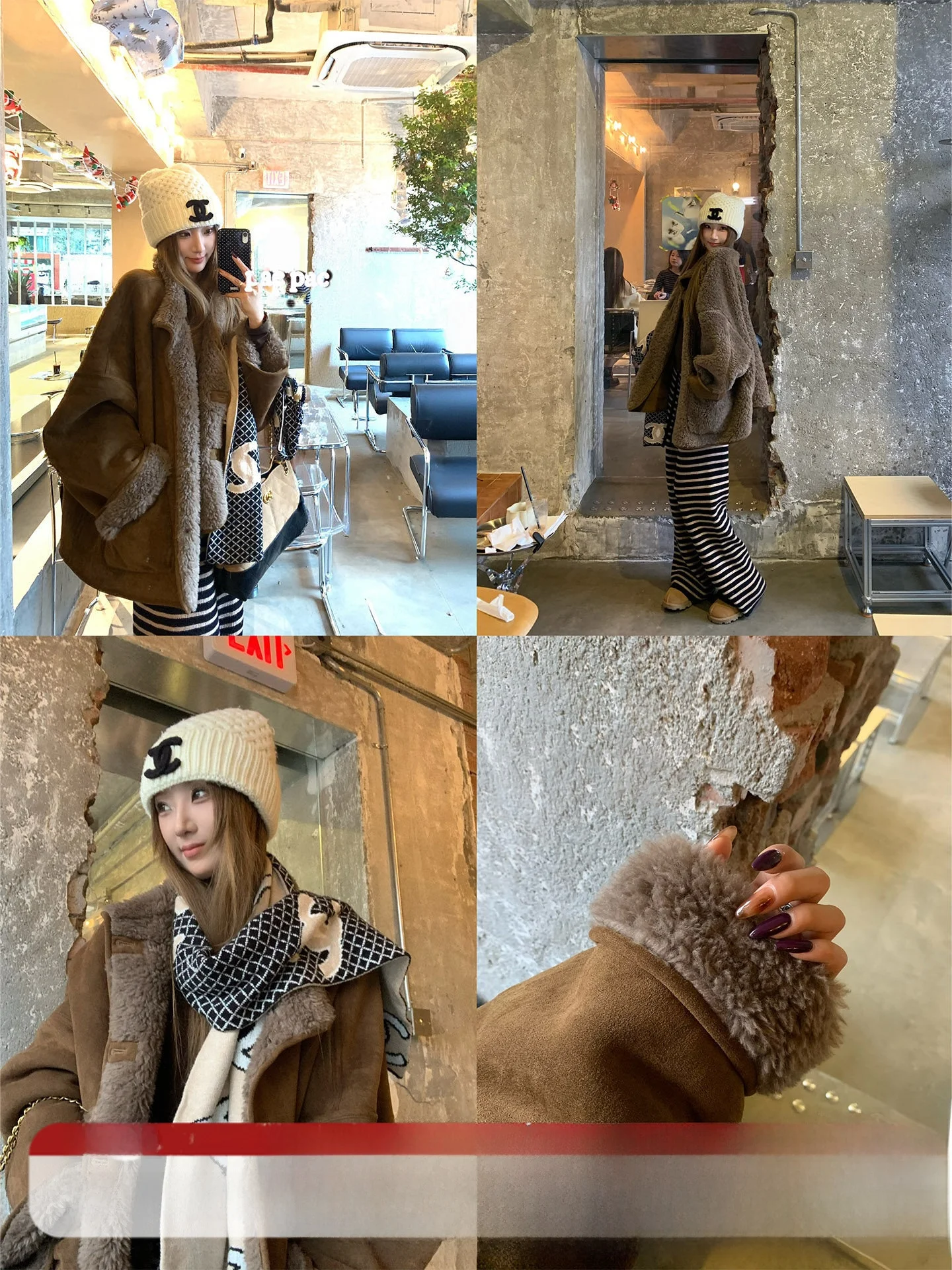 

Double-Sided Wear Faux Fur And Leather Jaet Women's Winter Thiened Warm Medium-Length Coat Korean Sle Vintage Loose Fit