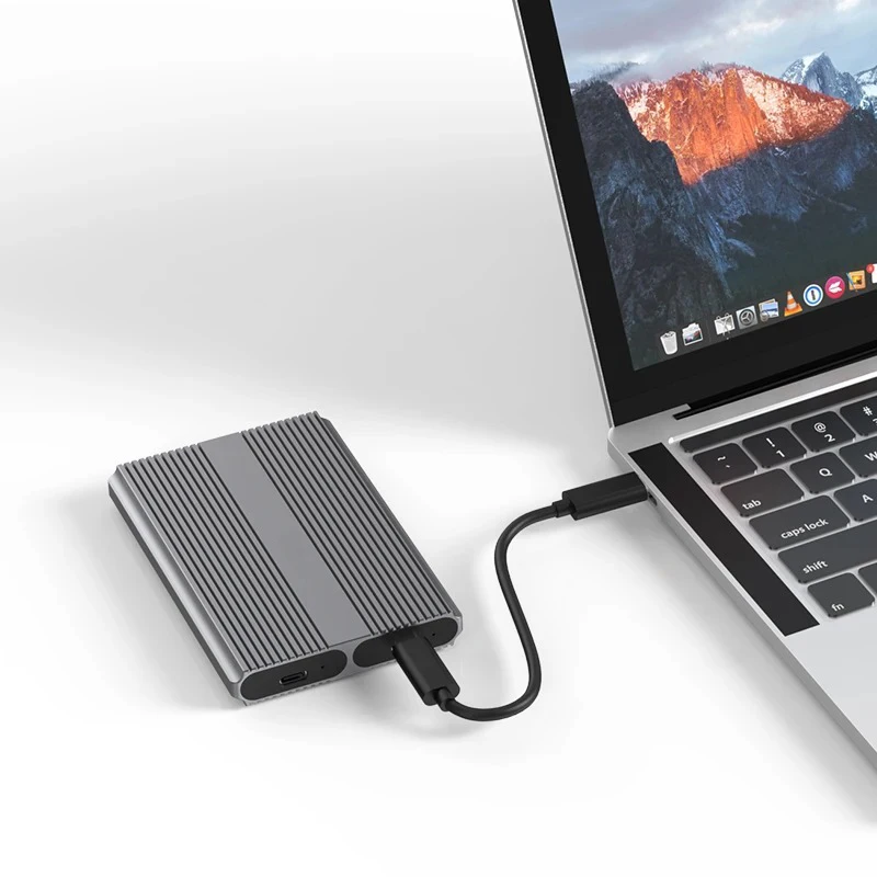 Carcasa Dual Bay NVMe SATA SSD M.2 caja de disco duro Dual NVMe 10Gbps USB C 3,2 GEN2 adaptador de caja de disco duro externo de aluminio