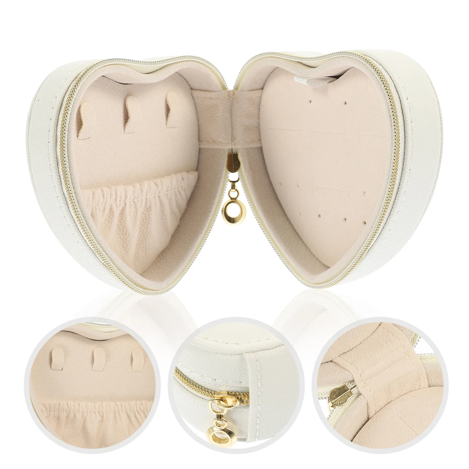 

Small Heart Jewelry Box Portable Travel Organizer for Earrings Rings Necklaces Jewelry Storage Hoop Earring Organizer