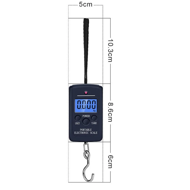 (1pcs/lot)40KG Luggage Hanging Scale with Hook Convenient Electronic Gram Scale Fishing Portable Electronic Scale
