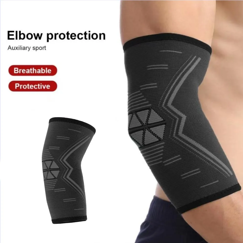 Elbow Compression Sleeve Forearm Pain Relief for Tendonitis Tennis Golfers Arthritis Workout Weight Lifting Grey 1PC