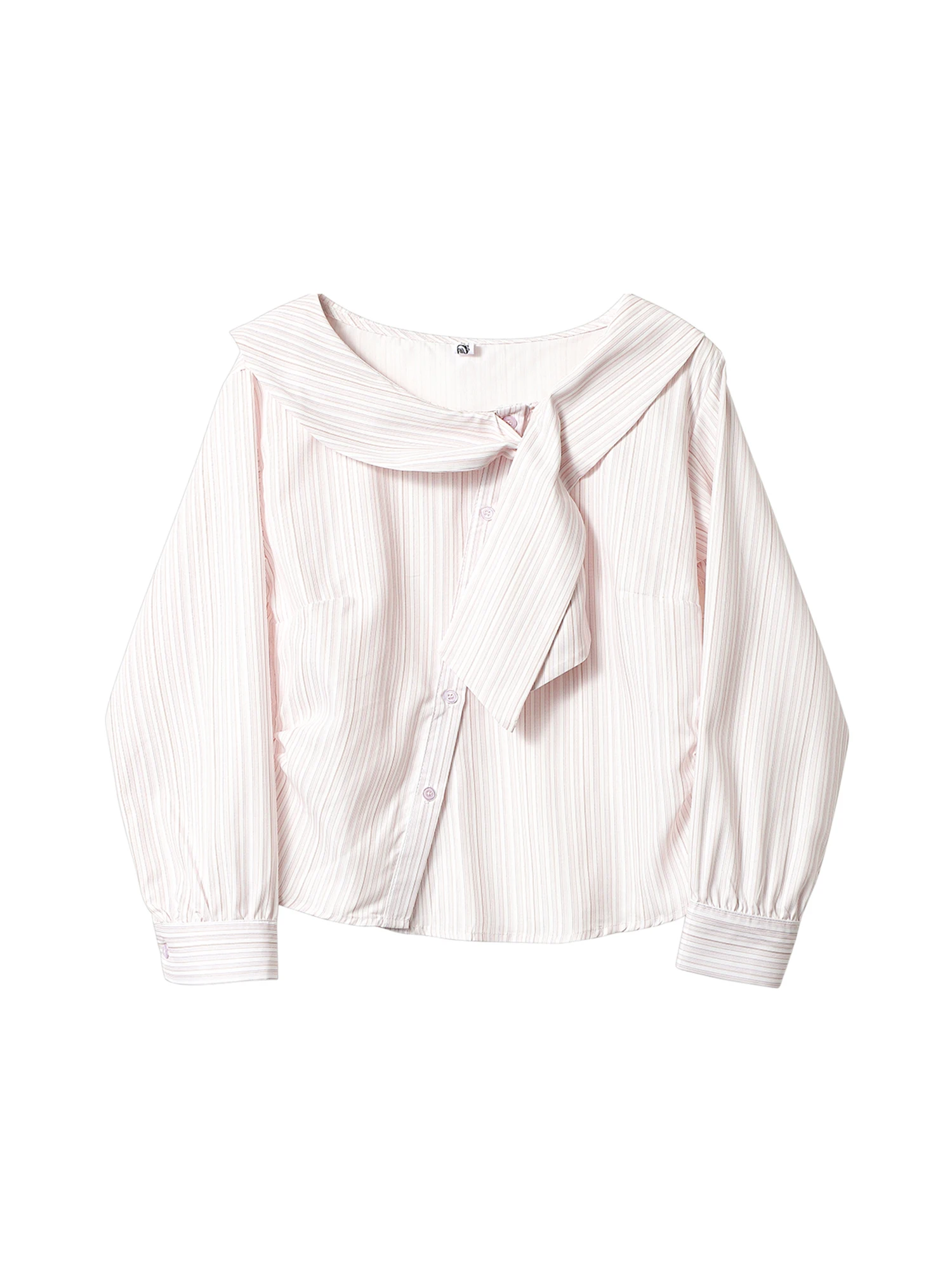 

Women's Pink Striped Bow Shirts Blouses Y2k Vintage 2000s Elegant Aesthetic Long Sleeve Shirt Fashion Clothes Autumn Spring 2025