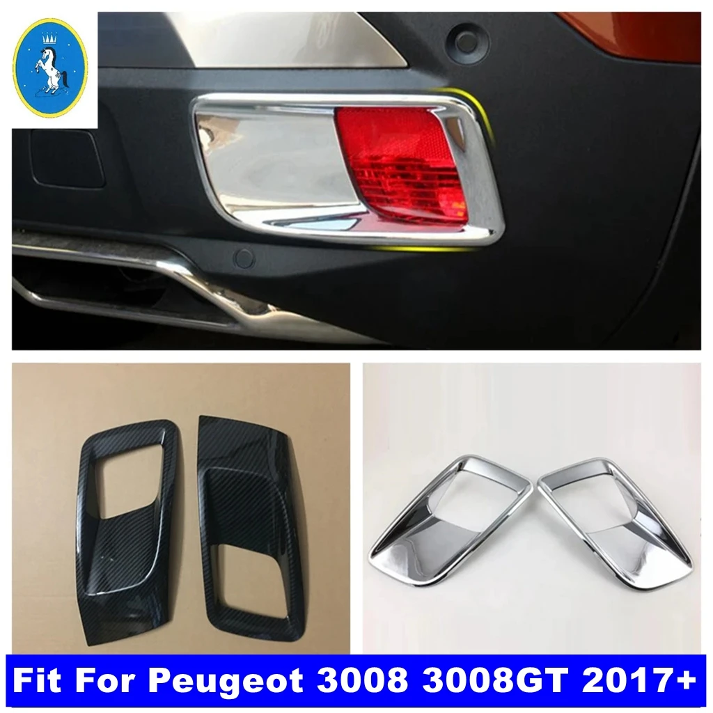 

Chrome Accessories Rear Trunk Tail Gate Bumper Fog Light Lamps Molding Cover Trim For Peugeot 3008 3008GT 2017 - 2023 Exterior