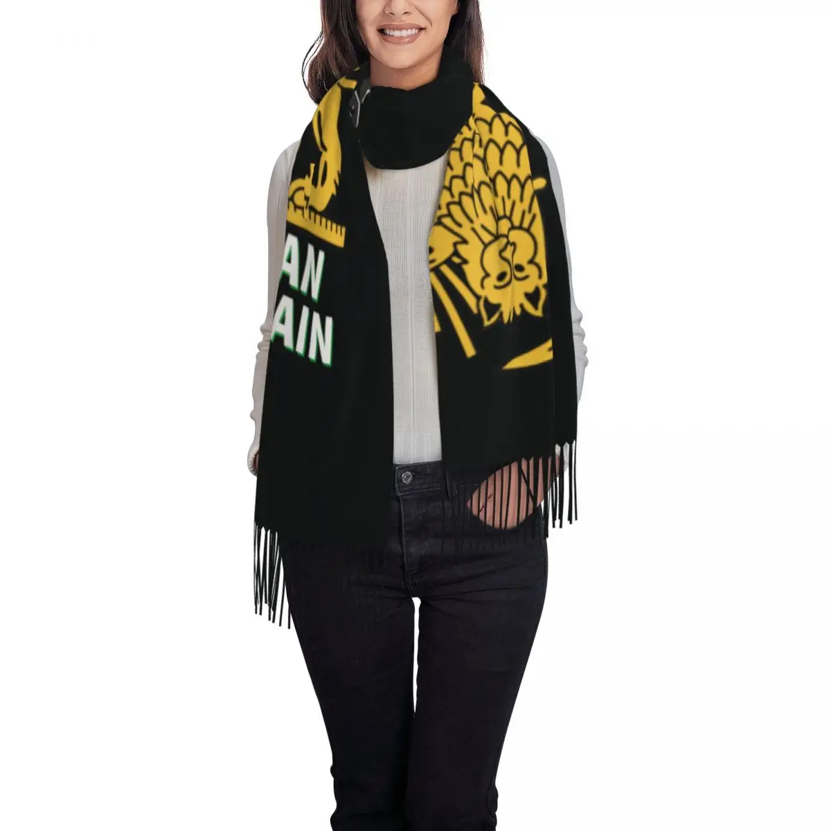 Make Iran Great Again Persian Lion And Sun Shiro Khorshid Scarf with Tassel Shawls Wrpas Men Women Headwear Scarves Bufanda