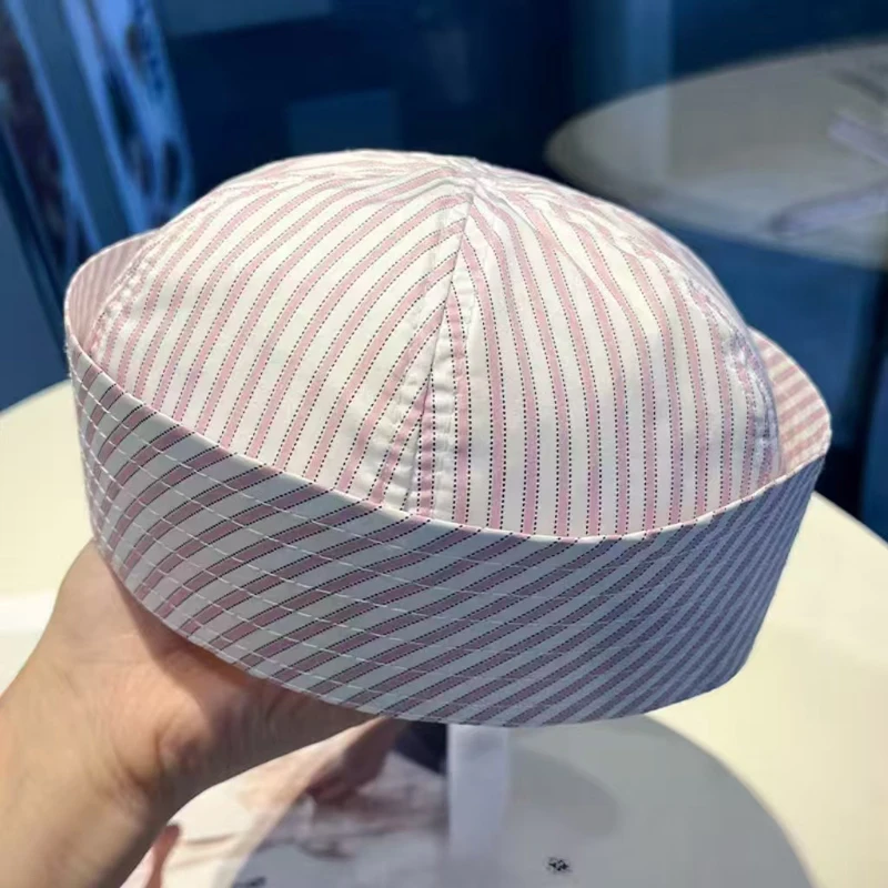 Sombrero de marinero a rayas para Cosplay, versátil, transpirable, cómodo, para puesta en escena, para hombres y mujeres, gorra de marinero, Cosplay