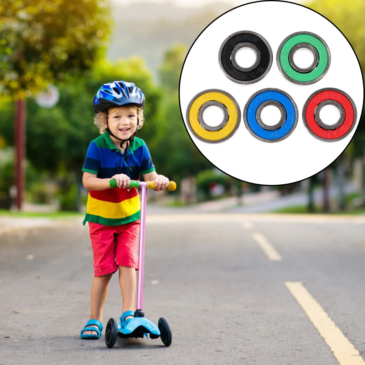 

50Pcs Sliding Bearings Carbon Steel High Durability Skateboard Inline Roller Skates Scooter Replacement Accessories Set