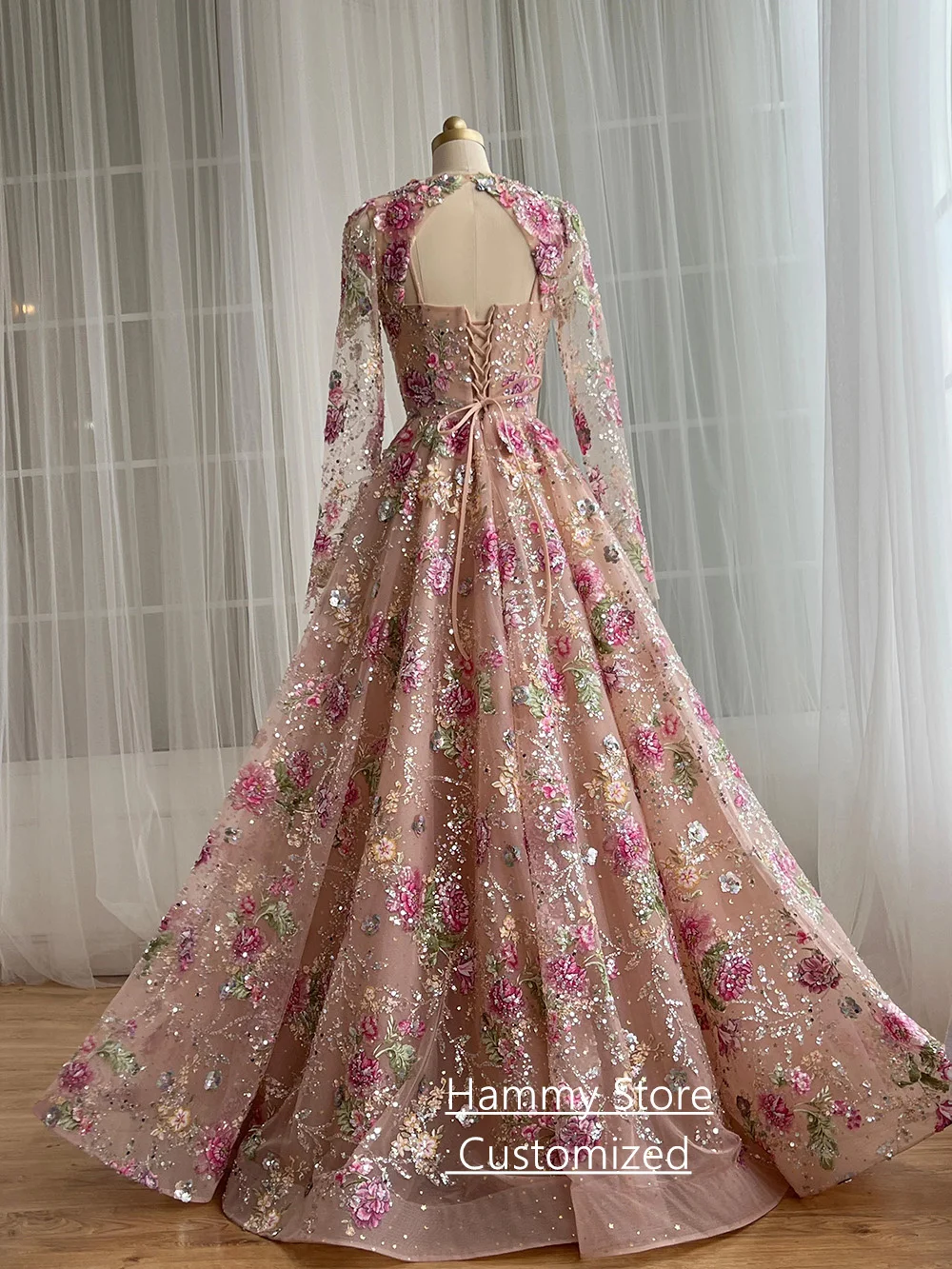 Sprankelende formele avondjurk op maat gemaakte liefje kralen lovertjes kanten galajurk met bolero A-lijn feestjurken