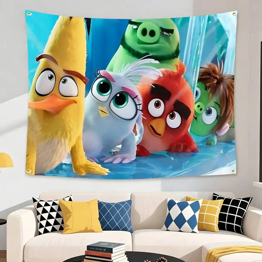 Comedy Movie A-Angry B-Bird-S  Flag Tapestry Banner for Bedroom Living Room Outdoor Camping Custom Supported