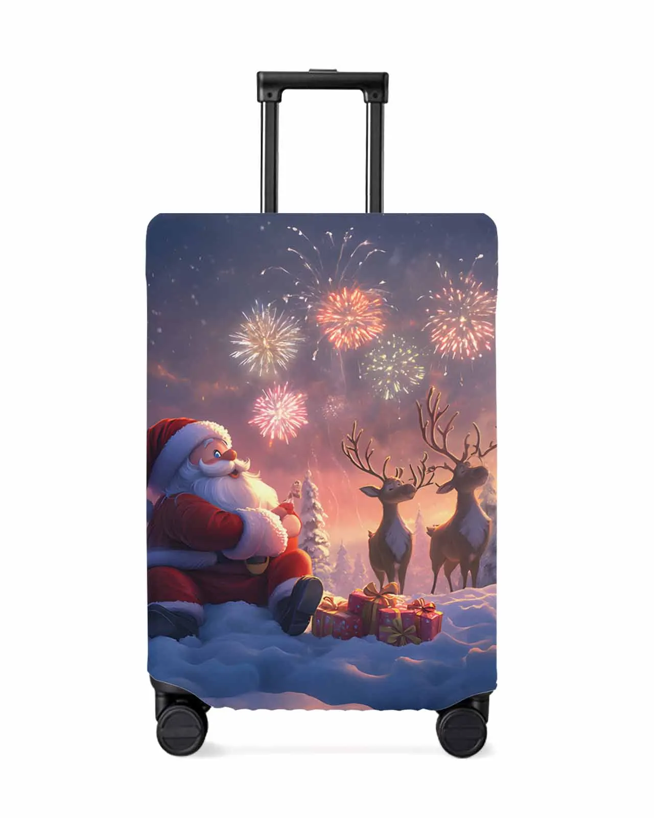 Christmas Old Man Reindeer Protective Cover For Travel Accessories Suitcase Elastic Dust Case Protect Sleeve