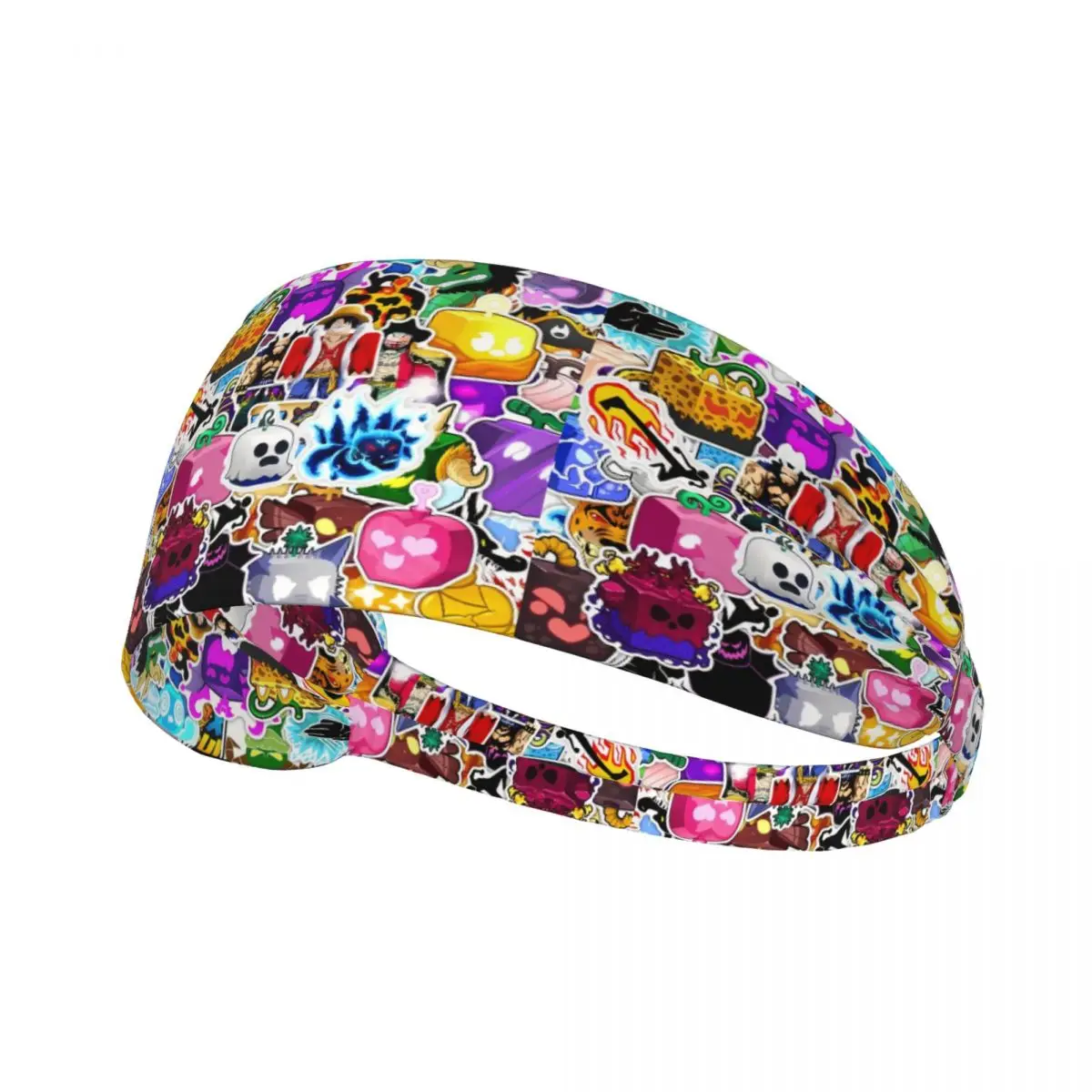 لعبة مخصصة Bloxs الفواكه أنيمي الكرتون عقال النساء الرجال عدم الانزلاق الرطوبة فتل عصابة رياضية لكرة السلة