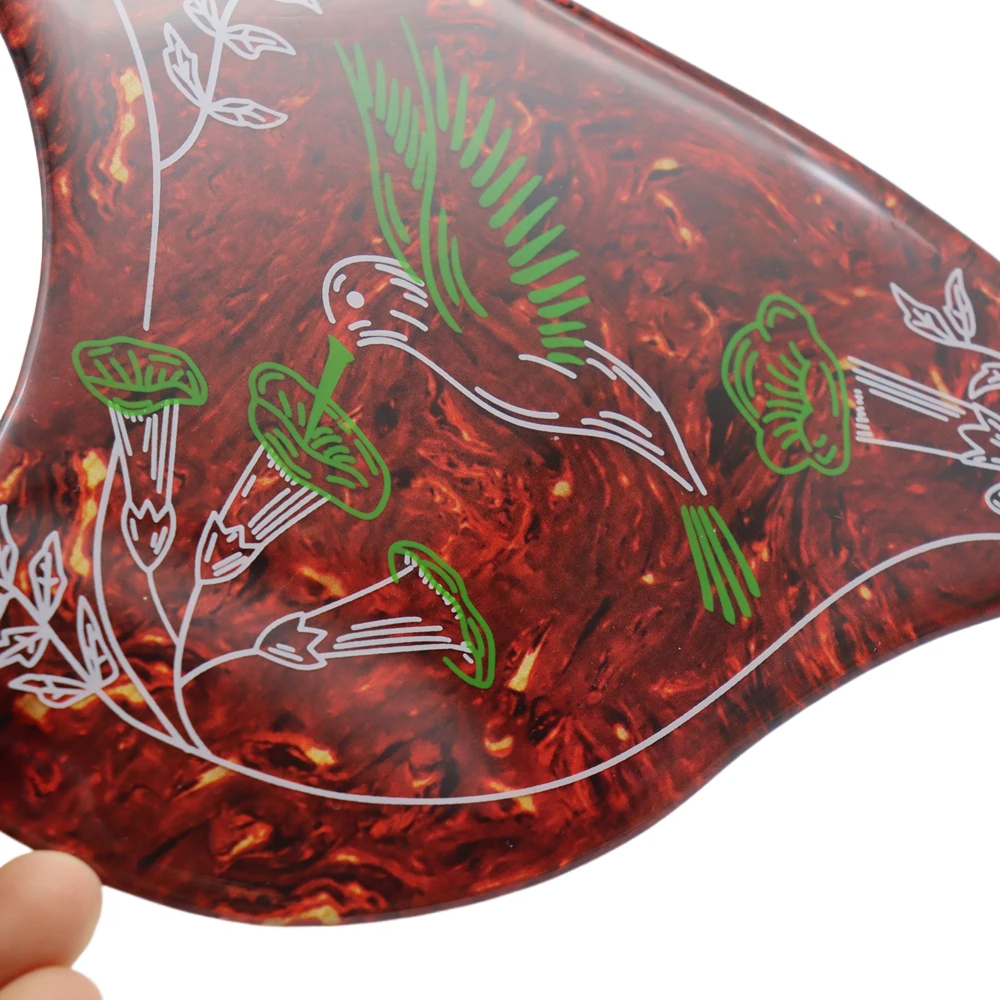 1R Hummingbird Flower Dekoratives Celluloid- und Kristall-Epoxidharz-Gitarren-Schlagbrett, kratzfeste Platte für Folk-Akustikgitarre – Detail 10