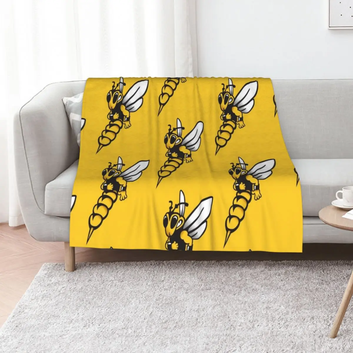 Superior Yellow Jackets Throw Blanket warm for winter Plaid Travel Single christmas gifts Heavy Blankets