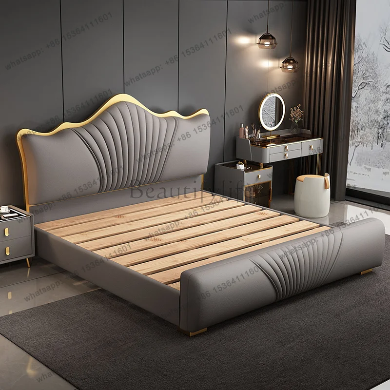 LJY European Wooden Bed Bedroom Ergonomic Service Princess Bed Designer Service Safe College House Beauty Cama Trendy Furniture