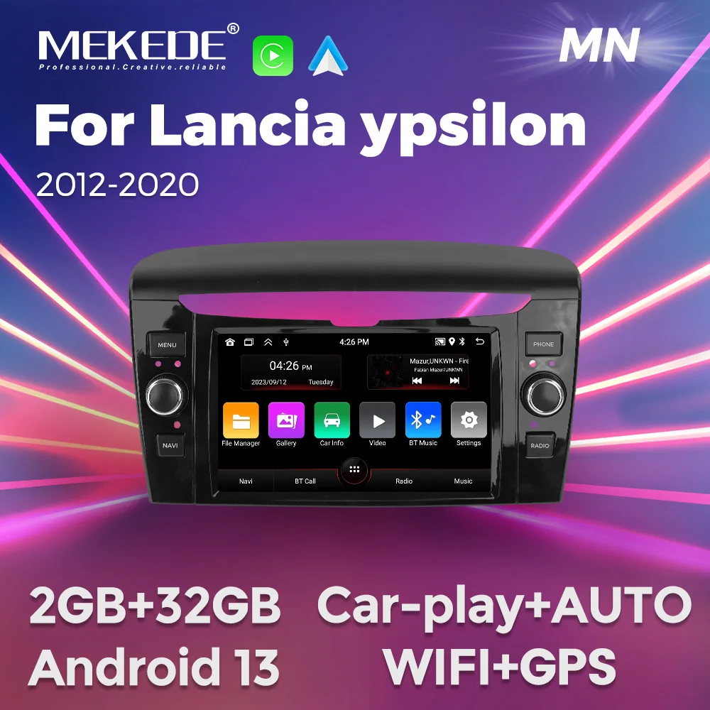 MEKEDE 7inch 1 Din Car radio For Lancia Ypsilon 2012-2020 GPS Navigation Carplay FM Audio BT Stereo Intelligent car audio system