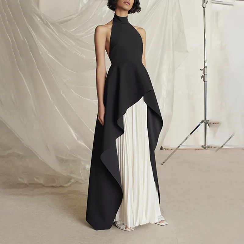 

Fashion O-neck Sleeve High Waist 2 Piece Sets Womens Outfits 2026 Luxury Sexy Backless Irregular Skirts Sets Women's Prom Outfit