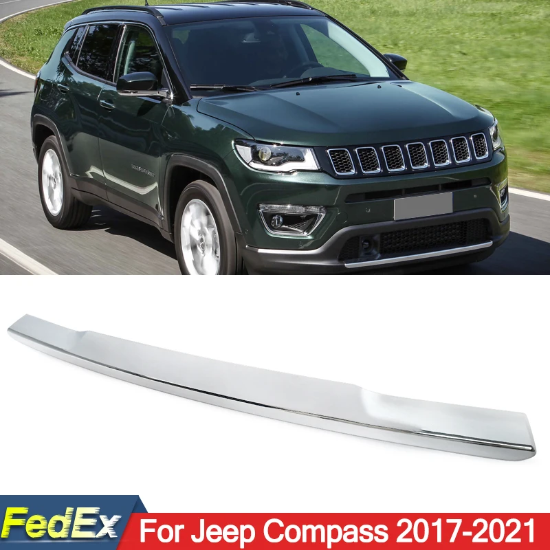 For Jeep Compass 2017 2018 2019 2020 2021 Front Bumper Protector Face Bar Trim Molding Lower Chrome Trim 5VN85SZ0AB
