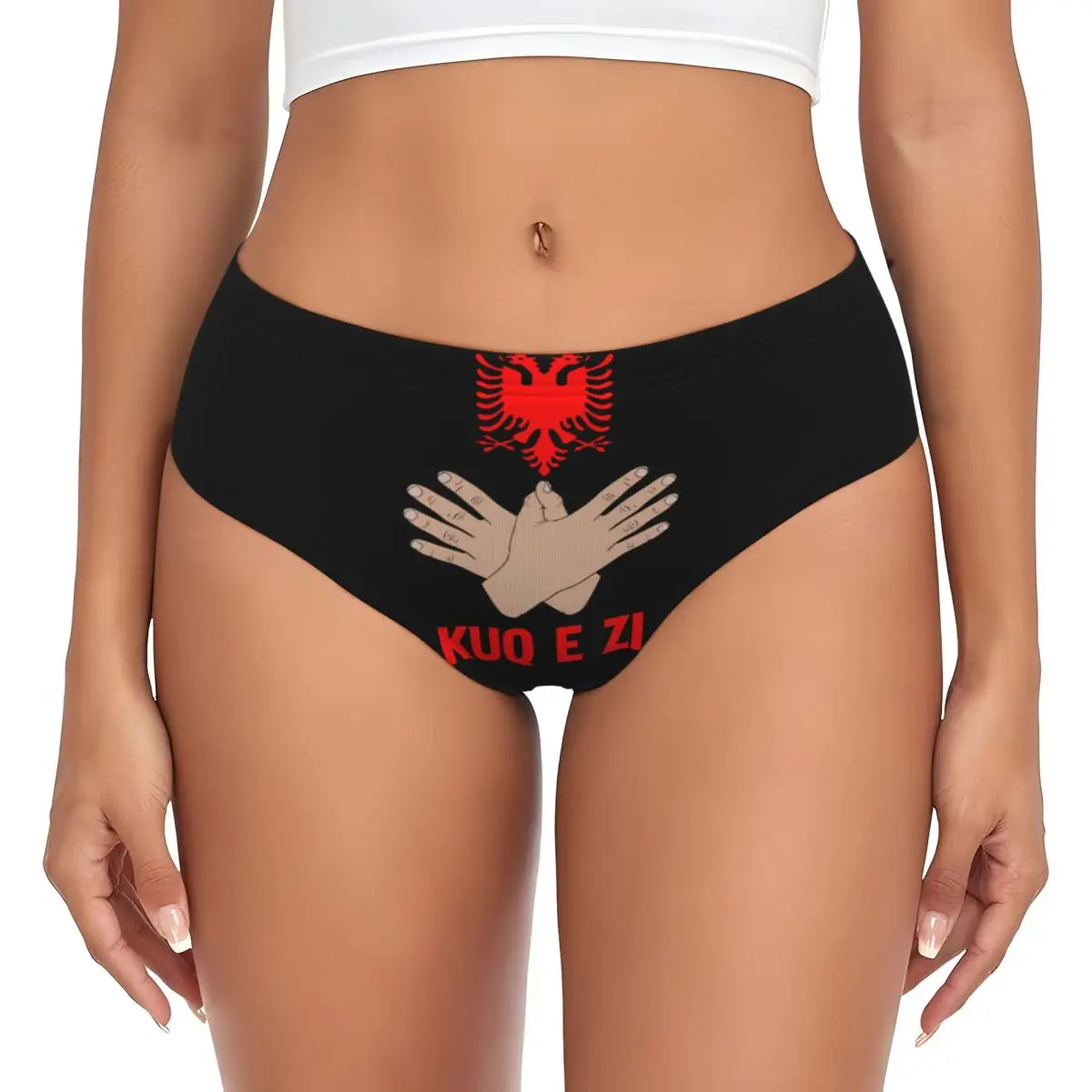 

Женские трусики с албанским флагом и орлом, комфортные, эластичные, подарок на День святого Валентина