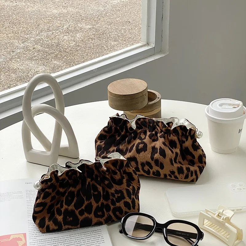 Mode Frauen Perle Reiß verschluss Make-up Tasche große Kapazität Toiletten artikel Reise veranstalter Beutel Damen Leopard gedruckt Make-up Taschen Geschenk – Detail 2