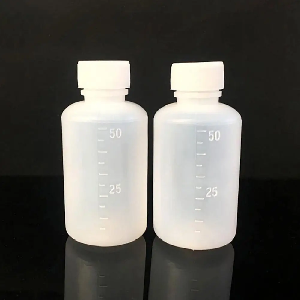 10 Pcs Laboratory Plastic Bottle Calibration 100ml Transparent Plastic Chemical Storage Reagent Bottle