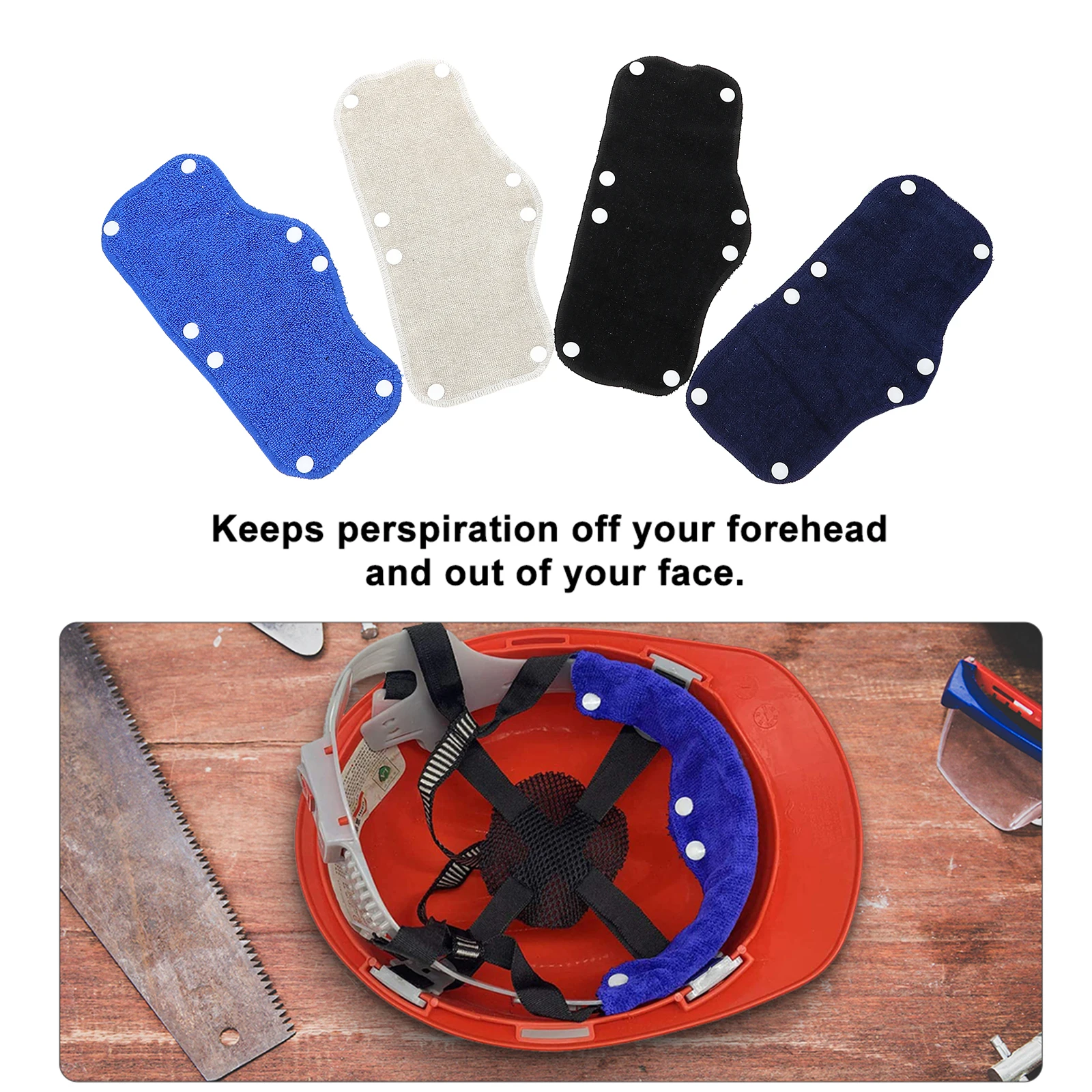 

4 pcs Anti Sweat Band for Hard Hat Cooling Absorbing Washable Sweatband Reusable Headband Men Safety Sweatbands
