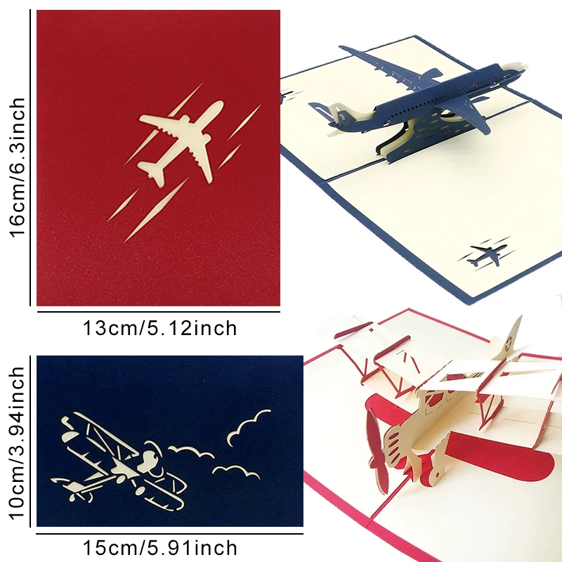 1 قطعة ثلاثية الأبعاد طوي طائرة بطاقات المعايدة ورقة نحت بطاقات نموذج زينة مهرجان جمع العرض هدية عيد ميلاد السياحية ZYF