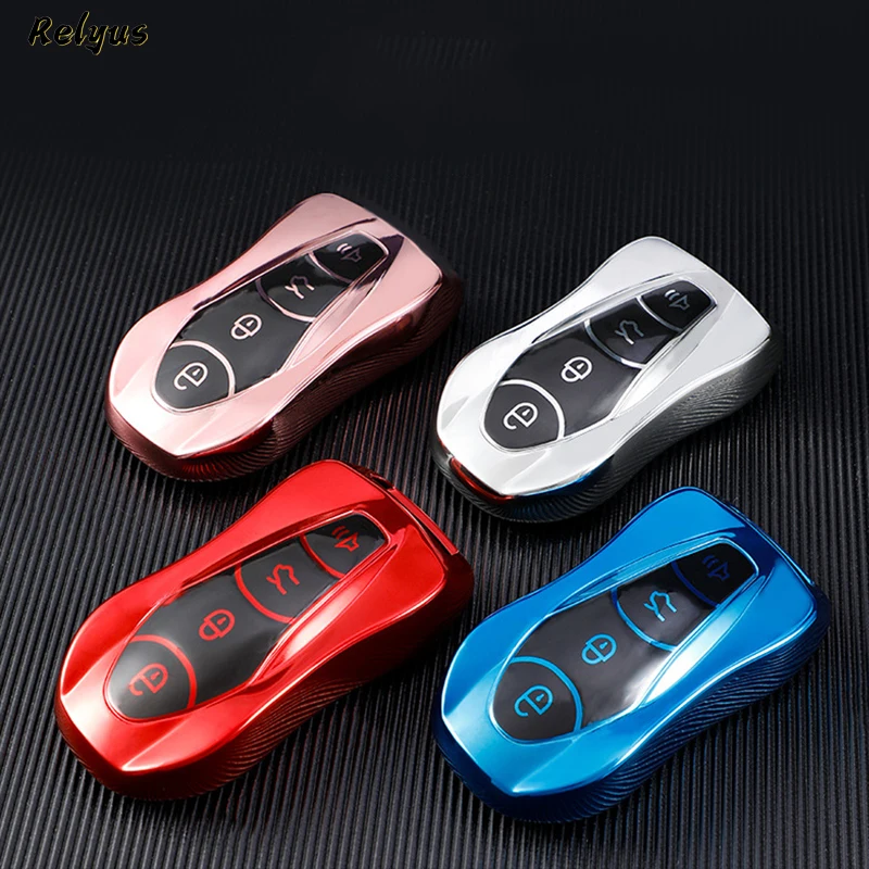

TPU Protector Shell Car Key Case Cover Fob for Geely New Emgrand GS X6 SUV EC7 Smart 4 Buttons Key Bag Keyless Auto Accessories