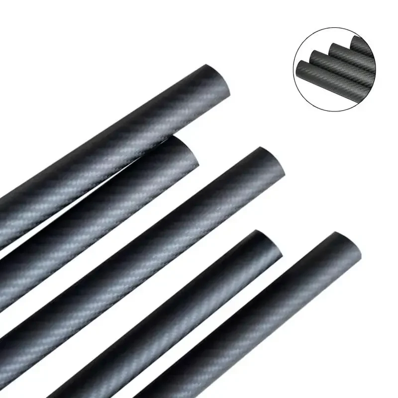 1 Stück 200/500 mm Länge Carbonrohr Außendurchmesser 5–28 mm, 3K Twill Matte Oberfläche UAV Drohnenarm für landwirtschaftliche Sprühflugzeugteile – Detail 3