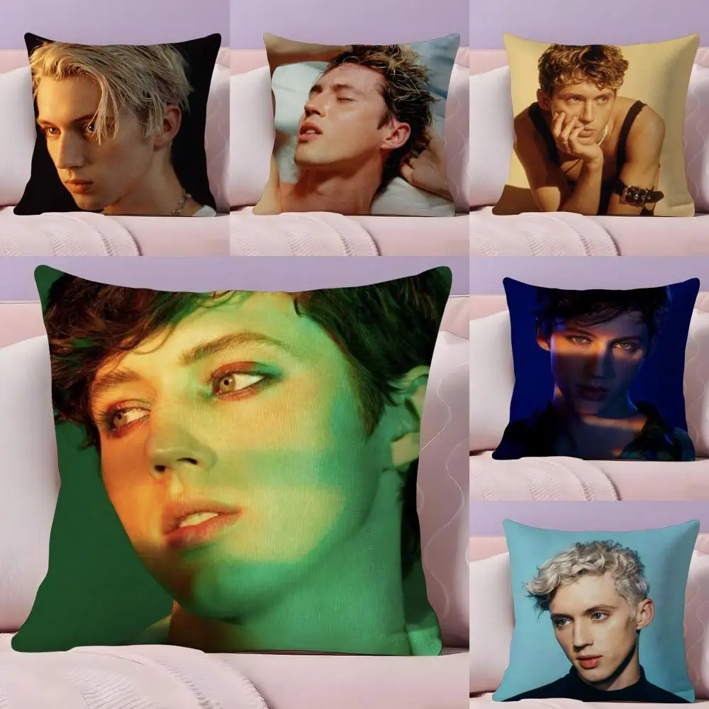 Funda de almohada Singer T-Troye S-Sivan, felpa corta sedosa con cremallera Invisible, funda de cojín de sofá a prueba de polvo para decoración del hogar