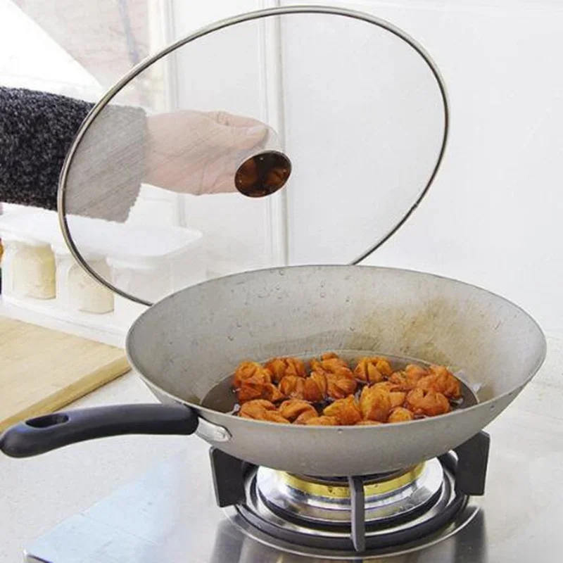 Stainless Steel Prevent Oil Splash Cover with Foldable Handle Lid Grease Filter Screen Cooking Tools Kitchen Cookware