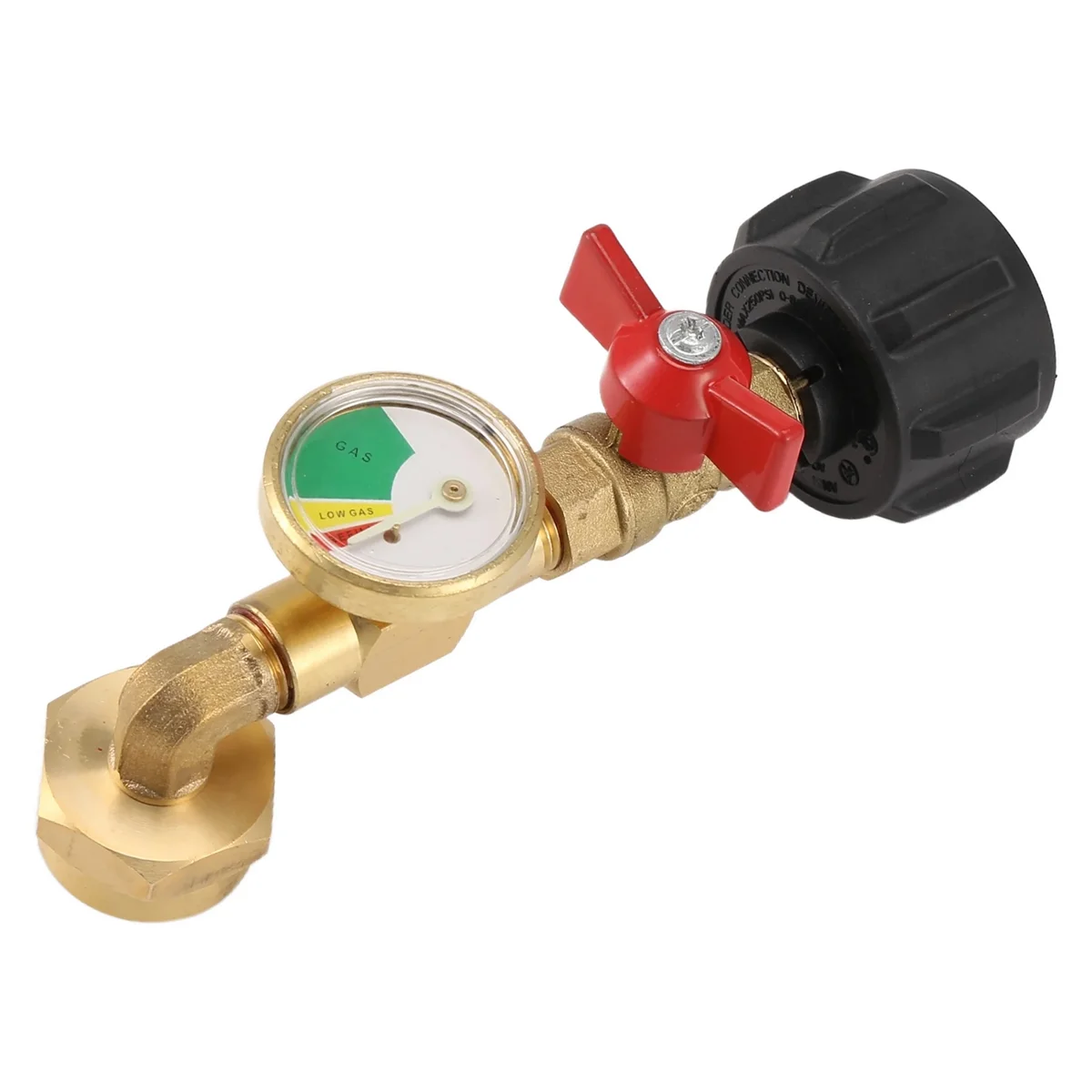 อะแดปเตอร์โพรเพน 1Lb to 20Lb, QCC1 โพรเพนเติมข้อศอกอะแดปเตอร์ Gauge และ ON-Off Control Valve สําหรับ 1LB ถังโพรเพน XQ